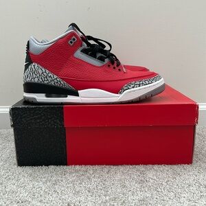 Jordan 3 Unite Size 10.5 Black/Red Nike Air Worn Once